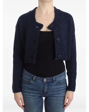 John Galliano Button-Front Cropped Cardigan - Blue