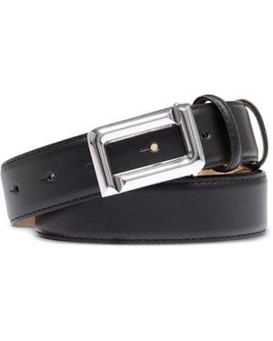 Lancel Rectangular-Buckle Leather Belt - Black