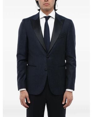 Corneliani Single-Breasted Peak-Lapel Jacket - Blue