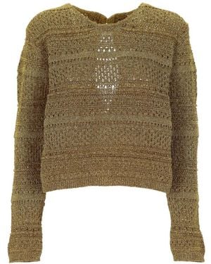 The Erose Jersey De Punto Calado Con Efecto Metalizado - Verde