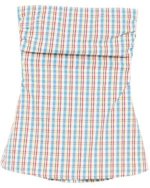 Faithfull the Brand Isole Check-Pattern Top - White