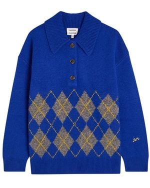 Damson Madder Half-Button Sweater - Blue