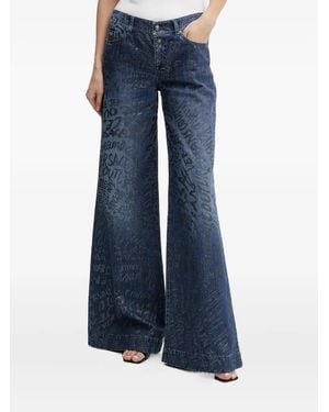 Versace Jeans Couture グラフィティ ワイドジーンズ - ブルー