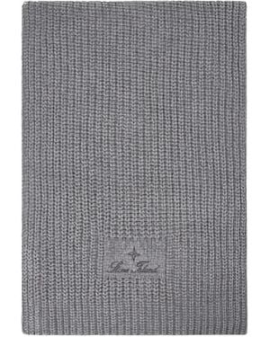 Stone Island N200001 Schal Aus Mouliné-Baumwolle Mit Chenille-Strick Und Archival-Script-Logo-Stickerei - Grau