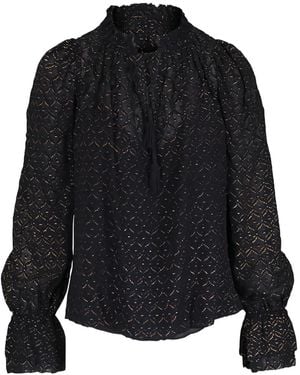 Veronica Beard Maxime Ruffled-Detail Blouse - Black