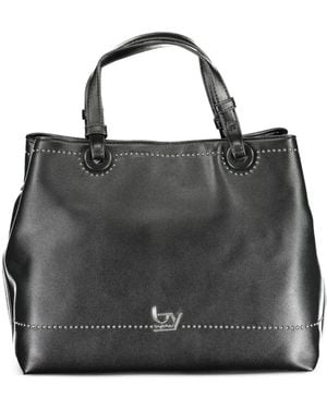 Byblos Logo-Plaque Studded Tote Bag - Black