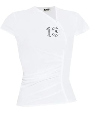 AVAVAV Number-Embroidered T-Shirt - White