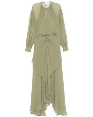 Erika Cavallini Semi Couture Ruffled Asymmetric Dress - Green