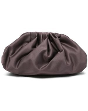 Antonelli Tuc Ruched Satin Clutch Bag - Brown