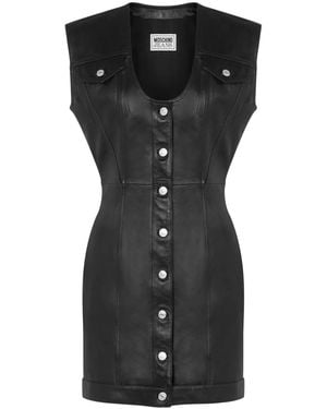 Moschino Leather Mini Dress - Black