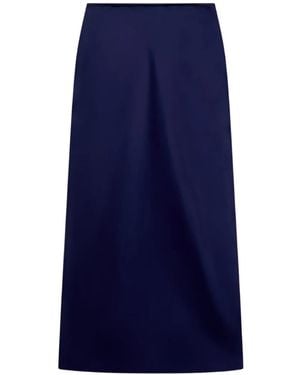 Another Tomorrow Bias-Cut Midi Skirt - Blue