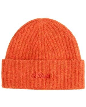 Mc2 Saint Barth Logo-Embroidered Beanie Hat - Orange