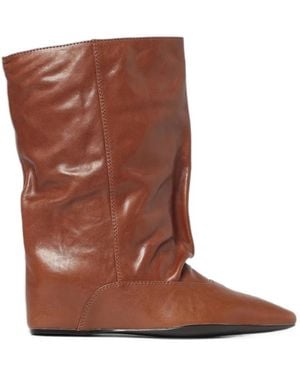 Paloma Barceló Vivian Slouchy Wedge Ankle Boots - Brown