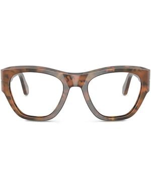 Persol Lunettes De Vue Carrées À Effet Écailles De Tortue - Marron