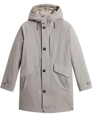 Woolrich Regenmantel mit Kapuze - Grau