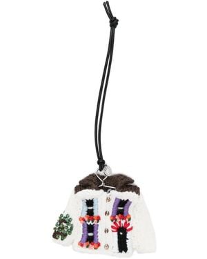 JW Anderson Llavero Con Charm De Casa - Blanco