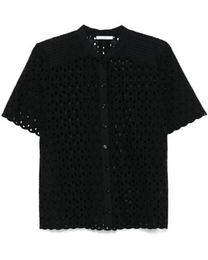 Patrizia Pepe Embroidered Shirt - Black