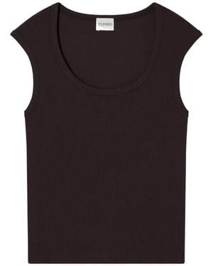 Closed Geripptes T-Shirt - Schwarz