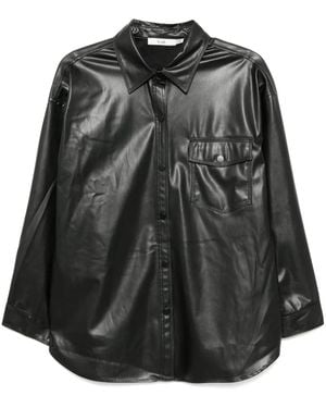 B+ AB Faux Leather Shirt - Black