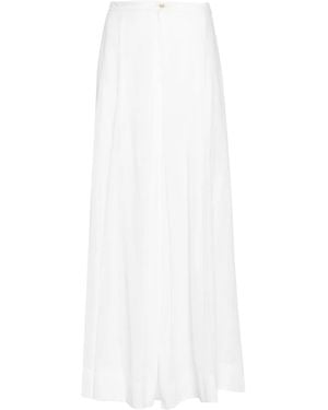 forte_forte Cotton And Silk Blend Trousers - White