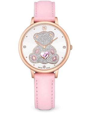 Swarovski Teddy Crystal 35Mm Watch - Pink