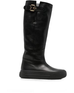 Chloé Delia Buckle-Strap Boots - Black