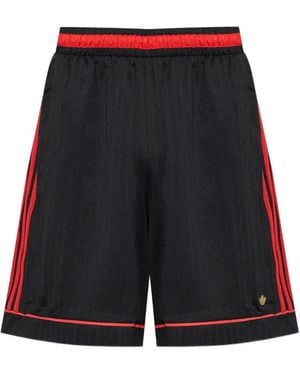 adidas 98 Striped-Trim Shorts - Black