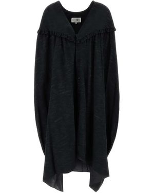 MM6 by Maison Margiela V-neck shirt dress - Schwarz