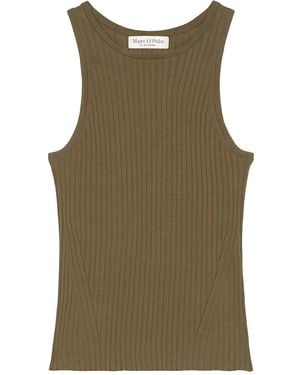 Marc O' Polo Ribbed Sleeveless Top - Green