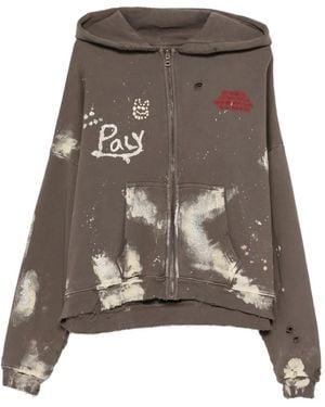 Paly Hollywood Felpa Con Effetto Vissuto - Marrone