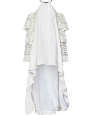 Amen Gerüschtes Kleid im Layering-Look - Weiß