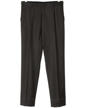 Brioni Pleated Wool Gabardine Trousers - Black