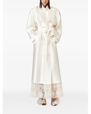GIUSEPPE DI MORABITO Pinstriped Trench Coat - White
