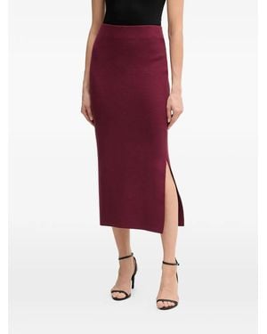 Joseph Ribkoff Slit-Detail Midi Skirt - Red