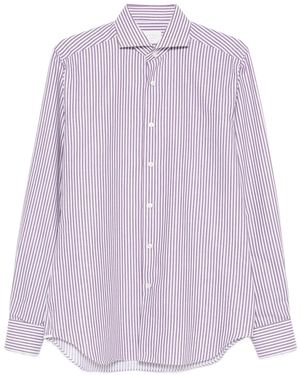 Xacus Chemise En Coton À Rayures - Purple