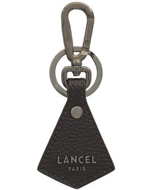 Lancel Pyramid Grained-Leather Keyring - Black
