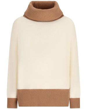 Herno Pull En Laine À Design Colour Block - White