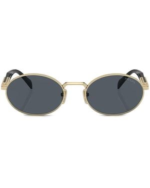 Prada Oval-Frame Tinted Sunglasses - Blue