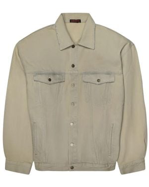 LỰU ĐẠN Drifter Frayed Denim Jacket - Natural