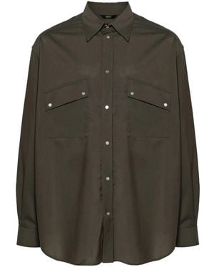 Fendi Pleat-Detail Shirt - Green