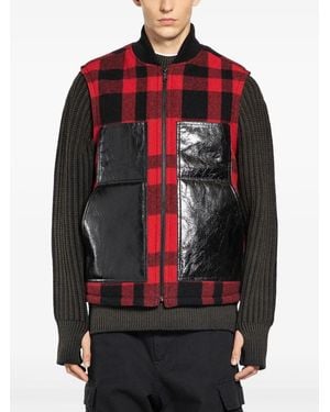 Junya Watanabe Checked Panelled Vest - Black