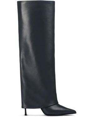 Le Silla 110Mm Andy Leather Cuffed Boots - Blue