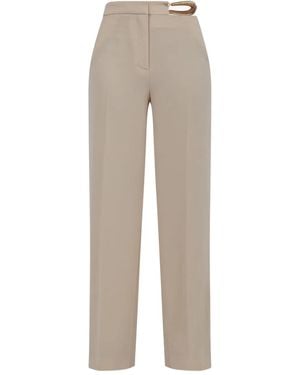 SIMONA CORSELLINI Buckle-Fastening Straight Trousers - Grey