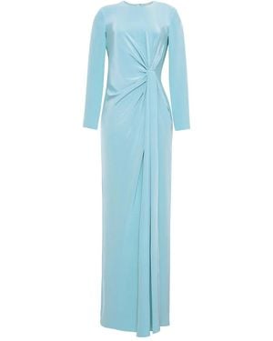 Adam Lippes Draped Silk Maxi Dress - Blue