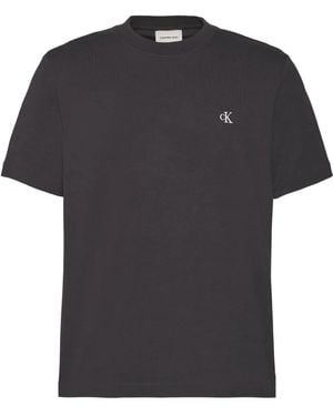 Calvin Klein Camiseta con logo bordado - Negro