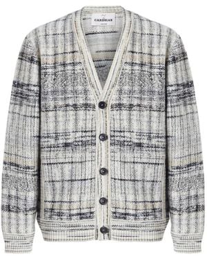 Missoni Check-Knit V-Neck Cardigan - Gray