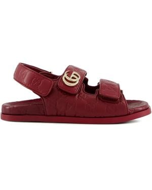 Gucci Double G Flat Sandals - Red