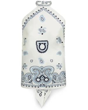 Ferragamo Arabesque-Print Foulard Top - White