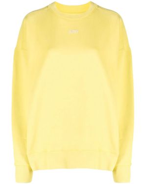 Autry Logo-Print Cotton Sweater - Yellow