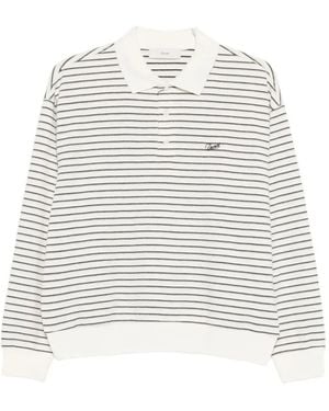 DUNST Striped Polo Shirt - White